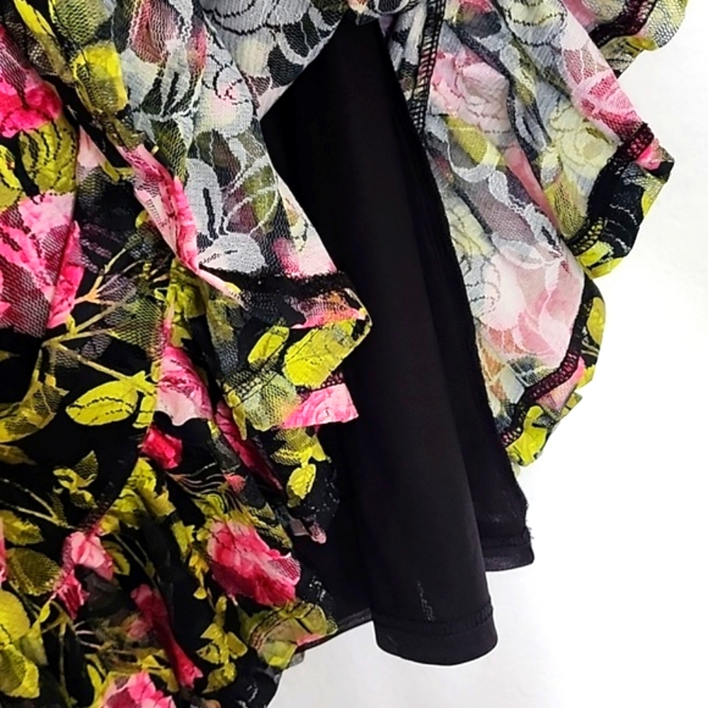 Betsey Johnson Women's Mini Lace Rose Floral Dress.  Size S - Picture 8 of 11